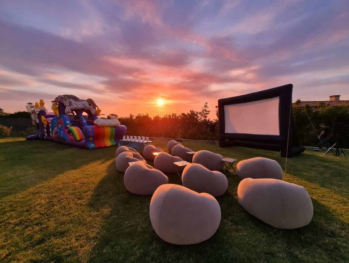 Outdoor movie setup 3 in Dripping Springs